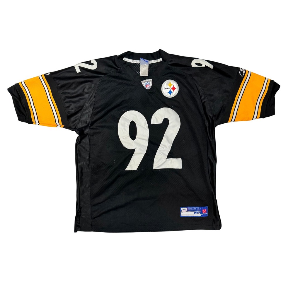 Reebok James Harrison Pittsburgh Steelers NFL Jersey Black Size 48 Stitched 92